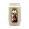 Veilleuse blanche 3 jours avec image vitrail de saint, hauteur 9,7 cm Ø 5.8 cm..