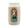Veilleuse blanche 3 jours avec image vitrail de saint, hauteur 9,7 cm Ø 5.8 cm..