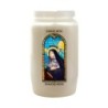 Veilleuse blanche 3 jours avec image vitrail de saint, hauteur 9,7 cm Ø 5.8 cm..