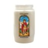 Veilleuse blanche 3 jours avec image vitrail de saint, hauteur 9,7 cm Ø 5.8 cm..