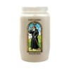 Veilleuse blanche 3 jours avec image vitrail de saint, hauteur 9,7 cm Ø 5.8 cm..