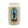 Veilleuse blanche 3 jours avec image vitrail de saint, hauteur 9,7 cm Ø 5.8 cm..