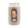 Veilleuse blanche 3 jours avec image vitrail de saint, hauteur 9,7 cm Ø 5.8 cm..