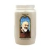 Veilleuse blanche 3 jours avec image vitrail de saint, hauteur 9,7 cm Ø 5.8 cm..