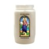 Veilleuse blanche 3 jours avec image vitrail de saint, hauteur 9,7 cm Ø 5.8 cm..