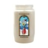Veilleuse blanche 3 jours avec image vitrail de saint, hauteur 9,7 cm Ø 5.8 cm..