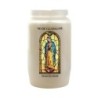 Veilleuse blanche 3 jours avec image vitrail de saint, hauteur 9,7 cm Ø 5.8 cm..