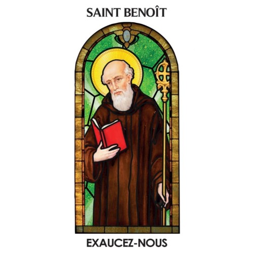 Autocollant Transparent "vitrail" sans prière de saint H. 6 x 3,6 cm pour bougie 3 jours