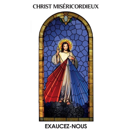 Autocollant Transparent "vitrail" sans prière de saint H. 6 x 3,6 cm pour bougie 3 jours