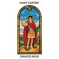 Autocollant Transparent "vitrail" sans prière de saint H. 6 x 3,6 cm pour bougie 3 jours