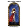 Autocollant Transparent vitrail de saint avec priere H. 10.5 x 6.5 cm pour bougie de neuvaine..