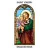 Autocollant Transparent vitrail de saint avec priere H. 10.5 x 6.5 cm pour bougie de neuvaine..