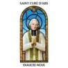 Autocollant Transparent vitrail de saint avec priere H. 10.5 x 6.5 cm pour bougie de neuvaine..