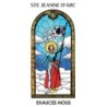 Autocollant Transparent vitrail de saint avec priere H. 10.5 x 6.5 cm pour bougie de neuvaine..