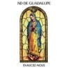 Autocollant Transparent vitrail de saint avec priere H. 10.5 x 6.5 cm pour bougie de neuvaine..