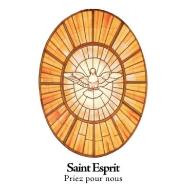 Autocollant Transparent detoure de saint avec priere H. 10.5 x 6.5 cm pour bougie de neuvaine..