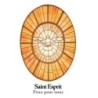 Autocollant Transparent detoure de saint avec priere H. 10.5 x 6.5 cm pour bougie de neuvaine..