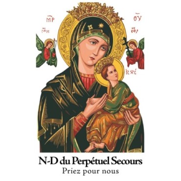 Autocollant Transparent detoure de saint avec priere H. 10.5 x 6.5 cm pour bougie de neuvaine..