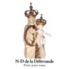 Autocollant Transparent detoure de saint avec priere H. 10.5 x 6.5 cm pour bougie de neuvaine..