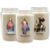 Veilleuse blanche 3 jours avec autocollant détouré de saint h. 9,7 cm, 5,8 cm.
