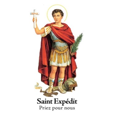 Autocollant Transparent detoure de saint avec priere H. 10.5 x 6.5 cm pour bougie de neuvaine..