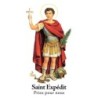 Autocollant Transparent detoure de saint avec priere H. 10.5 x 6.5 cm pour bougie de neuvaine..