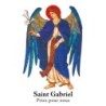 Autocollant Transparent detoure de saint avec priere H. 10.5 x 6.5 cm pour bougie de neuvaine..