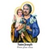Autocollant Transparent detoure de saint avec priere H. 10.5 x 6.5 cm pour bougie de neuvaine..