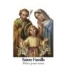 Autocollant Transparent detoure de saint avec priere H. 10.5 x 6.5 cm pour bougie de neuvaine..