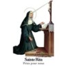 Autocollant Transparent detoure de saint avec priere H. 10.5 x 6.5 cm pour bougie de neuvaine..
