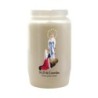 Veilleuse blanche 3 jours avec autocollant détouré de saint h. 9,7 cm, 5,8 cm.