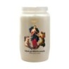Veilleuse blanche 3 jours avec autocollant détouré de saint h. 9,7 cm, 5,8 cm.