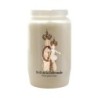 Veilleuse blanche 3 jours avec autocollant détouré de saint h. 9,7 cm, 5,8 cm.