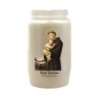 Veilleuse blanche 3 jours avec autocollant détouré de saint h. 9,7 cm, 5,8 cm.