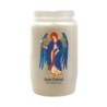 Veilleuse blanche 3 jours avec autocollant détouré de saint h. 9,7 cm, 5,8 cm.