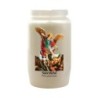 Veilleuse blanche 3 jours avec autocollant détouré de saint h. 9,7 cm, 5,8 cm.
