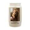 Veilleuse blanche 3 jours avec image classique de saint, hauteur 9,5 cm Ø 5.5 cm..