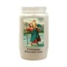 Veilleuse blanche 3 jours avec image classique de saint, hauteur 9,5 cm Ø 5.5 cm..