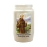 Veilleuse blanche 3 jours avec image classique de saint, hauteur 9,5 cm Ø 5.5 cm..