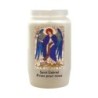 Veilleuse blanche 3 jours avec image classique de saint, hauteur 9,5 cm Ø 5.5 cm..