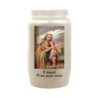 Veilleuse blanche 3 jours avec image classique de saint, hauteur 9,5 cm Ø 5.5 cm..