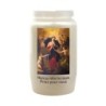 Veilleuse blanche 3 jours avec image classique de saint, hauteur 9,5 cm Ø 5.5 cm..