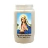 Veilleuse blanche 3 jours avec image classique de saint, hauteur 9,5 cm Ø 5.5 cm..