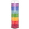Bougie en verre teintee dans la masse H. 21 cm, Ø 6 cm - 7 couleurs.
