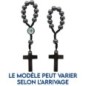 Dizainier sur corde avec grains ronds et croix en hématite Ø 7 mm..