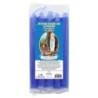 Lot de 5 petites bougies de priere teintees dans la masse representant differents saints. Hauteur : 15 cm, Diametre : 1,5 cm..