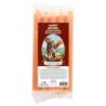 Lot de 5 petites bougies de priere teintees dans la masse representant differents saints. Hauteur : 15 cm, Diametre : 1,5 cm..