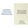 Autocollant BLANC avec priere H. 19 x 13 cm pour bougie en verre 7 jours (17865).