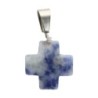 Croix de cou carree bombee en pierre naturelle ou synthetique, hauteur 1,60 cm Plusieurs modeles.