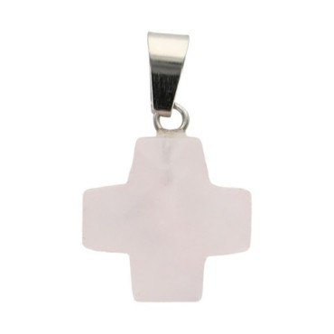 Croix de cou carree bombee en pierre naturelle ou synthetique, hauteur 1,60 cm Plusieurs modeles.